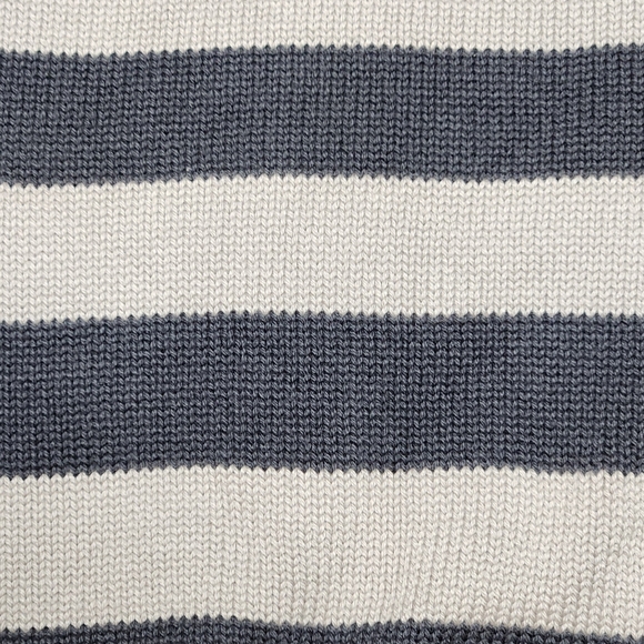 Jamie Kay Striped Crewneck Sweater with Button closure Size 2 Colors Drk&Lt Grey - Picture 4 of 8
